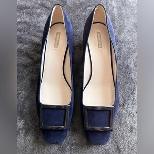 Giorgio Armani Blue Flats with Square Toe